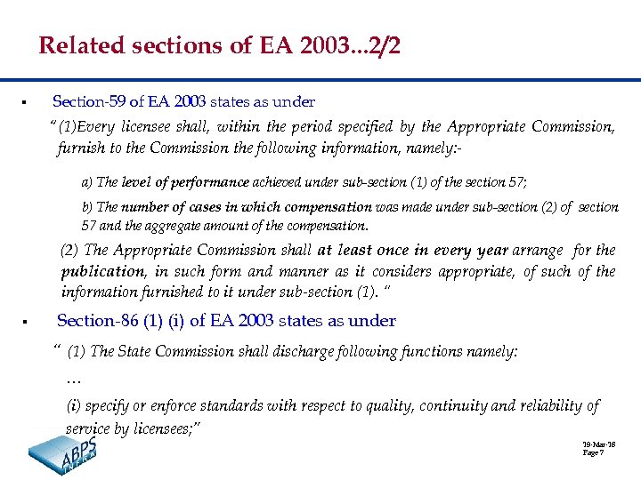 Related sections of EA 2003. . . 2/2 § Section-59 of EA 2003 states