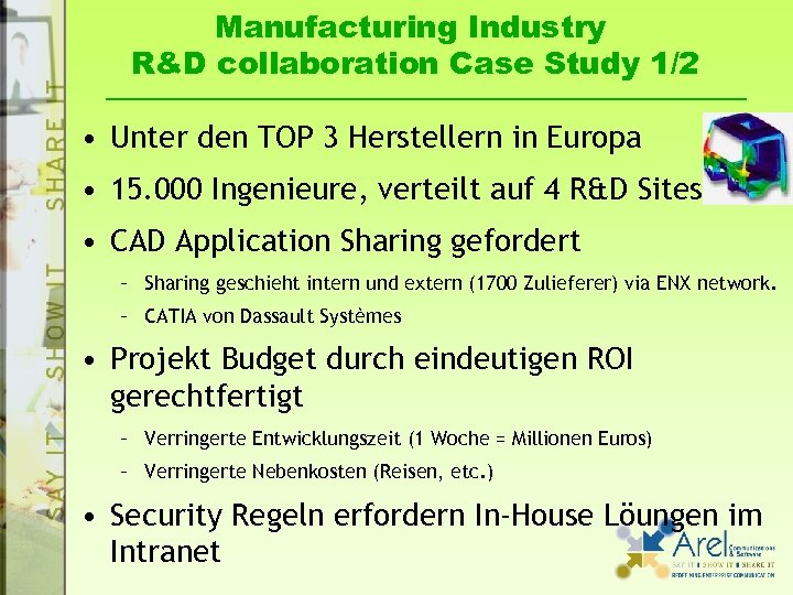 Manufacturing Industry R&D collaboration Case Study 1/2 • Unter den TOP 3 Herstellern in