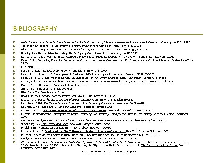 BIBLIOGRAPHY p p p p p p p AAM, Excellence and equity, Education and