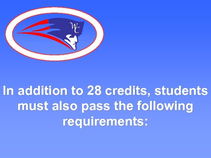 In addition to 28 credits, students must also pass the following requirements: 