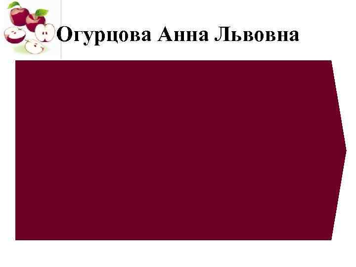 Огурцова Анна Львовна 