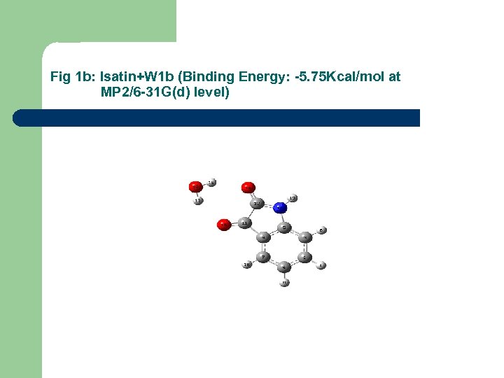 Fig 1 b: Isatin+W 1 b (Binding Energy: -5. 75 Kcal/mol at MP 2/6