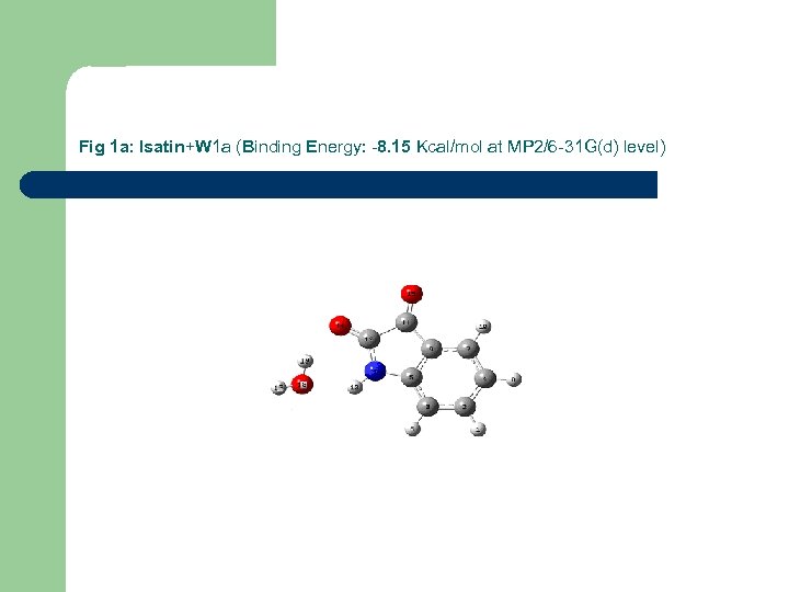Fig 1 a: Isatin+W 1 a (Binding Energy: -8. 15 Kcal/mol at MP 2/6