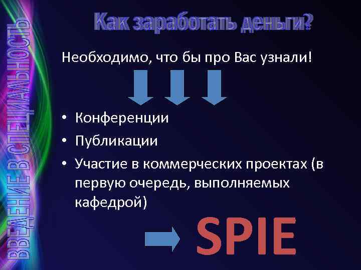 Необходимо, что бы про Вас узнали! • Конференции • Публикации • Участие в коммерческих