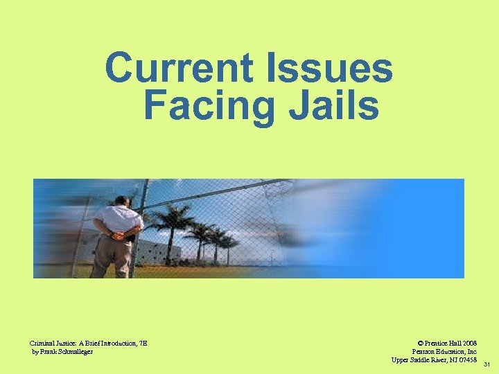 Current Issues Facing Jails Criminal Justice: A Brief Introduction, 7 E by Frank Schmalleger