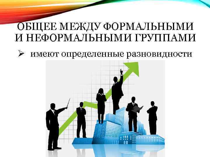 ОБЩЕЕ МЕЖДУ ФОРМАЛЬНЫМИ И НЕФОРМАЛЬНЫМИ ГРУППАМИ Ø имеют определенные разновидности 