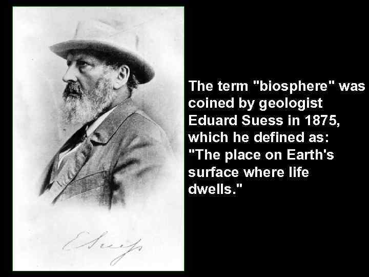 The term "biosphere" was coined by geologist Eduard Suess in 1875, which he defined