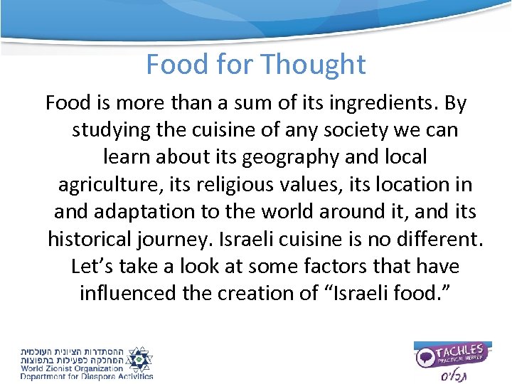 Food for Thought Food is more than a sum of its ingredients. By studying