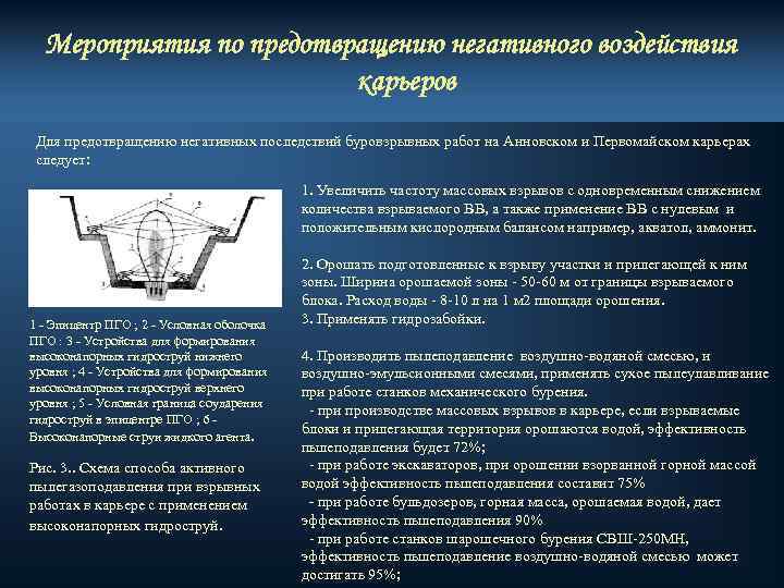 Мероприятия по предотвращению негативного воздействия карьеров Для предотвращению негативных последствий буровзрывных работ на Анновском