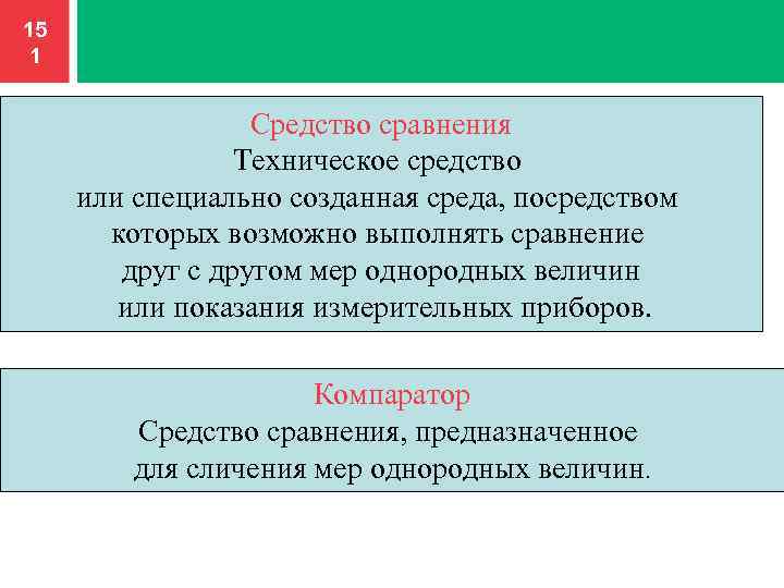 15 1 Средство сравнения Техническое средство или специально созданная среда, посредством которых возможно выполнять