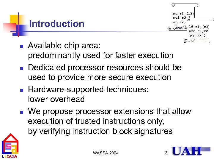 st r 2, (r 3) mul r 3, 3 st r 2, (r 3)