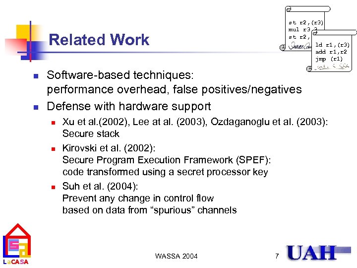 st r 2, (r 3) mul r 3, 3 st r 2, (r 3)