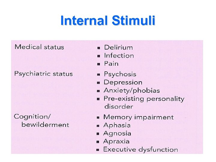 Internal Stimuli 