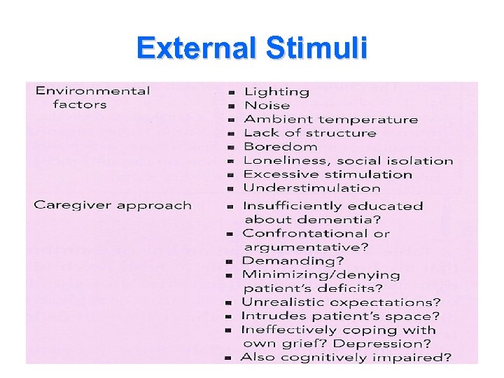 External Stimuli 