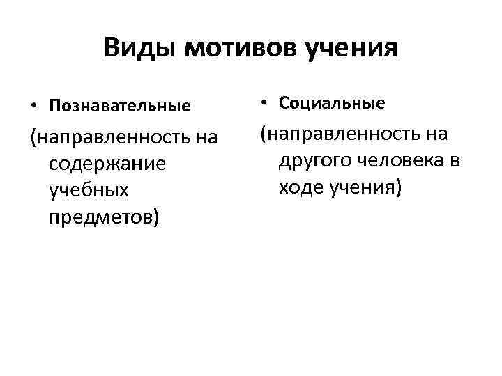 Пример учения. Виды и уровни мотивов учения. Виды мотивации учения. Виды мотивов Познавательные и социальные.