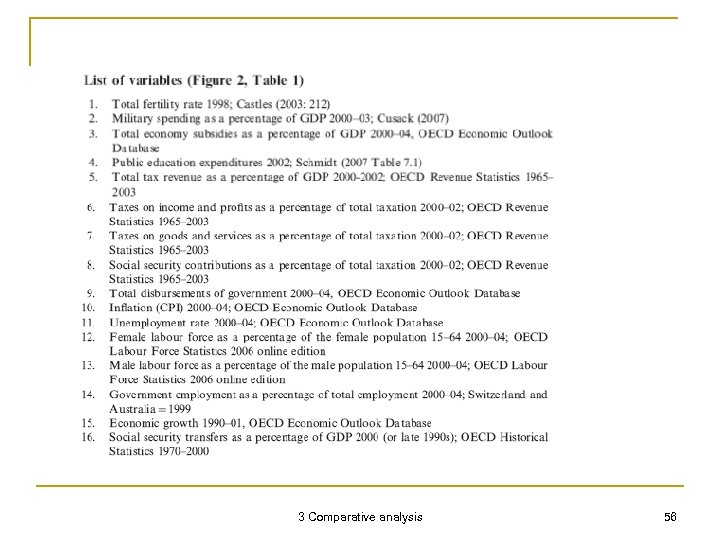 3 Comparative analysis 56 
