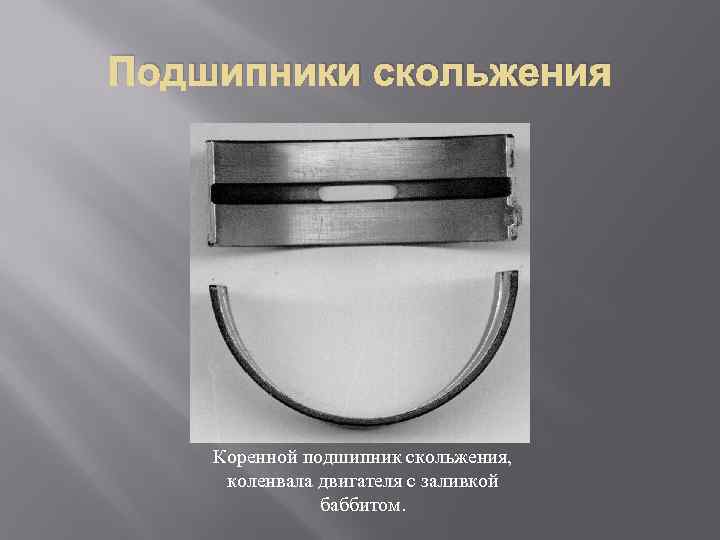 Подшипники скольжения Коренной подшипник скольжения, коленвала двигателя с заливкой баббитом. 