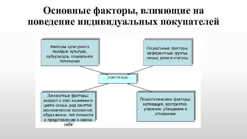 Основные факторы, влияющие на поведение индивидуальных покупателей 