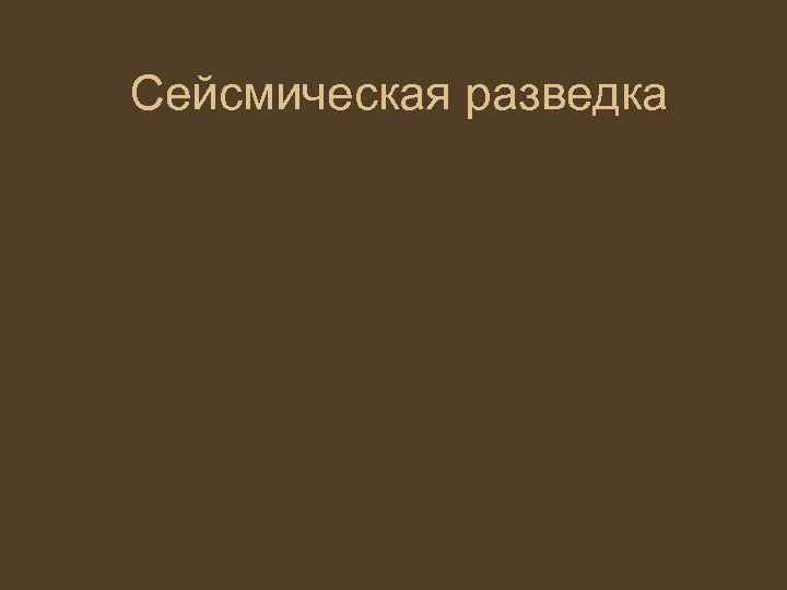 Сейсмическая разведка 