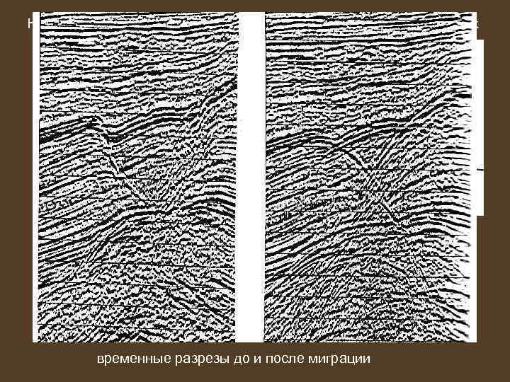Неучет этого явления приводит к искажению структурных сейсмических построений временные разрезы до и после