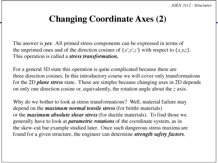 Department of Aerospace Engineering Sciences: Structures (ASEN 3112) - Fall 2016 