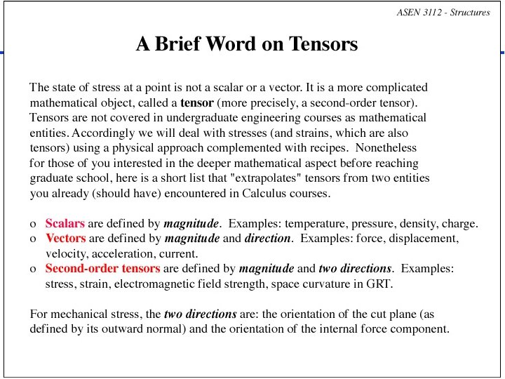 Department of Aerospace Engineering Sciences: Structures (ASEN 3112) - Fall 2016 