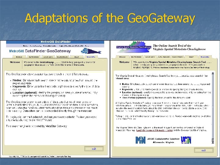 Adaptations of the Geo. Gateway 