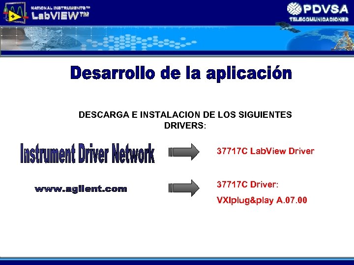 DESCARGA E INSTALACION DE LOS SIGUIENTES DRIVERS: 37717 C Lab. View Driver 37717 C