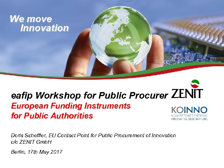 We move Innovation eafip Workshop for Public Procurer European Funding Instruments for Public Authorities