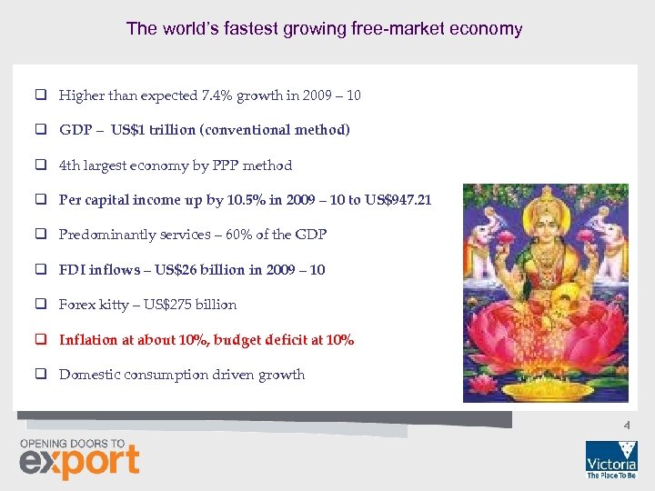 The world’s fastest growing free-market economy q Higher than expected 7. 4% growth in