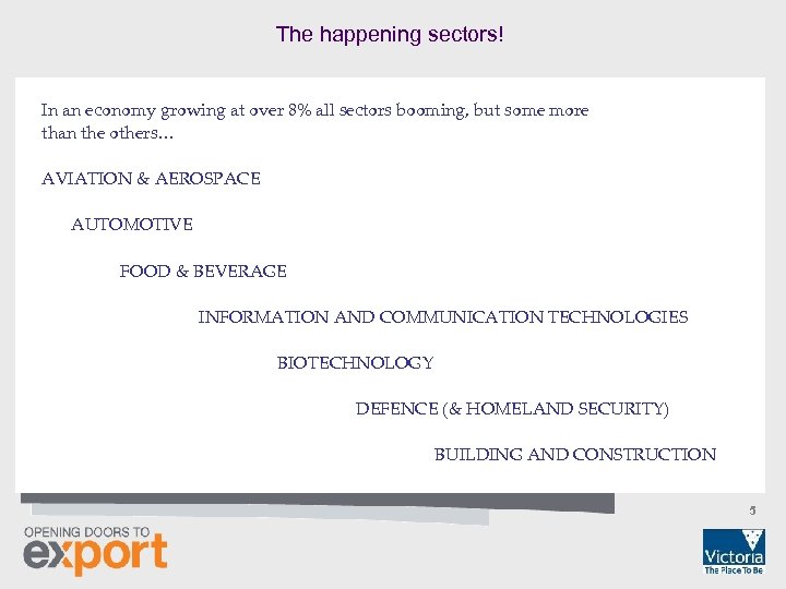 The happening sectors! In an economy growing at over 8% all sectors booming, but