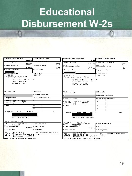 Educational Disbursement W-2 s 19 