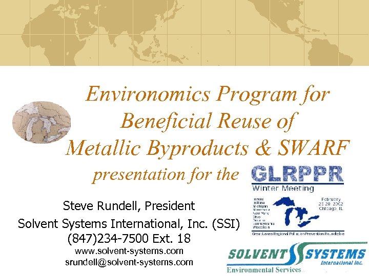 Environomics Program for Beneficial Reuse of Metallic Byproducts & SWARF presentation for the Steve