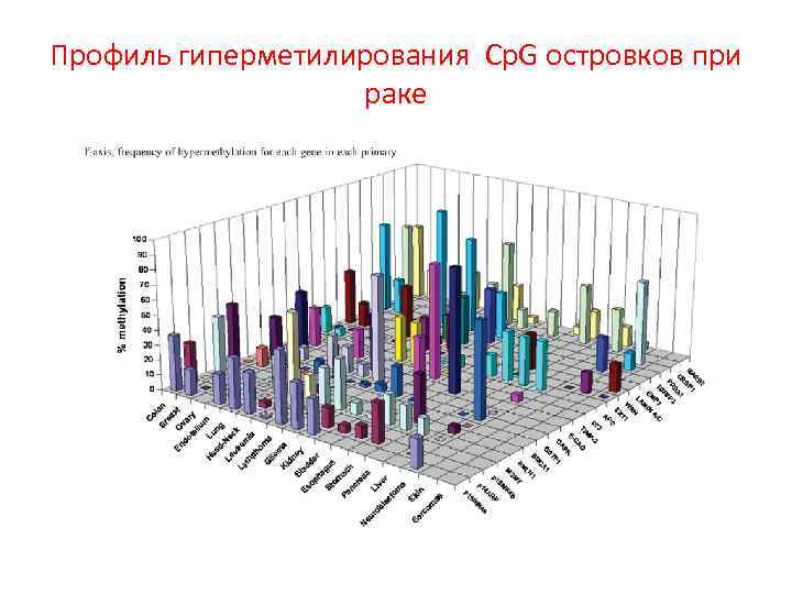 Профиль гиперметилирования Cp. G островков при раке 