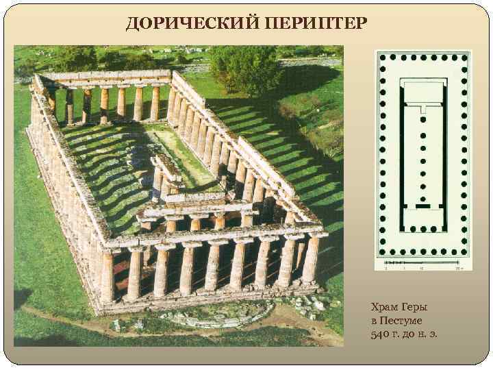 ДОРИЧЕСКИЙ ПЕРИПТЕР Храм Геры в Пестуме 540 г. до н. э. 