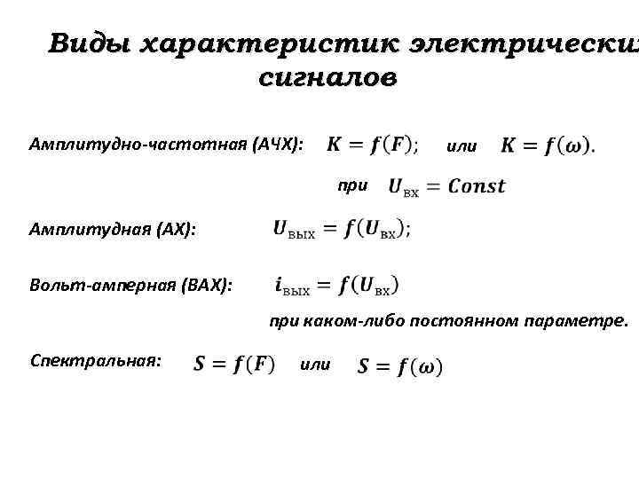 Характер формул