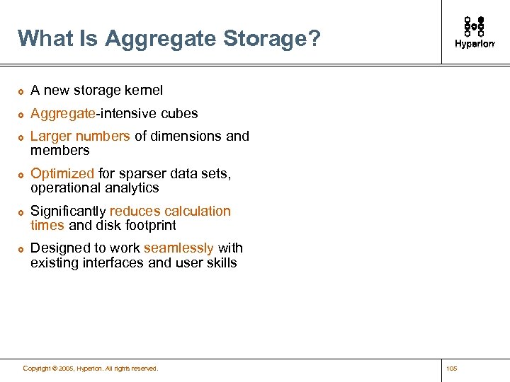 What Is Aggregate Storage? £ A new storage kernel £ Aggregate-intensive cubes £ £