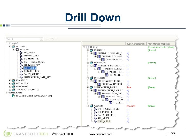 Drill Down © Copyright 2006 www. bravesoft. com 1 - 65 