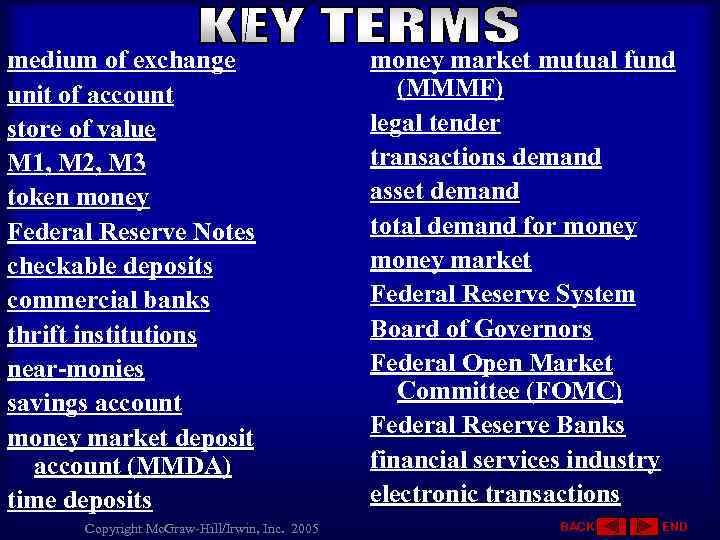 medium of exchange unit of account store of value M 1, M 2, M