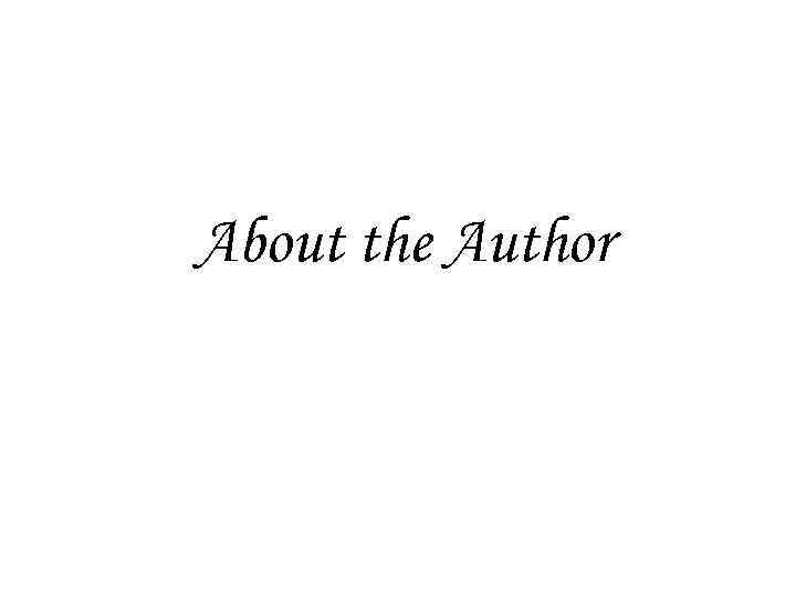 About the Author 