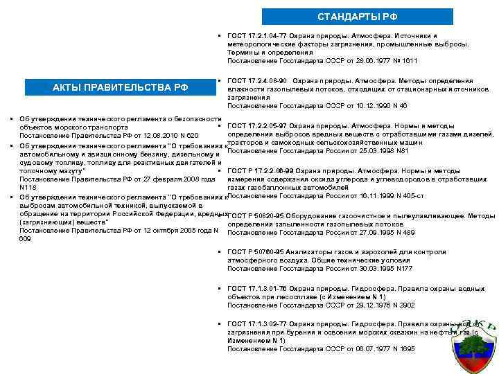 СТАНДАРТЫ РФ • ГОСТ 17. 2. 1. 04 -77 Охрана природы. Атмосфера. Источники и