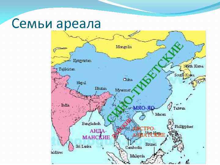 Семьи ареала 