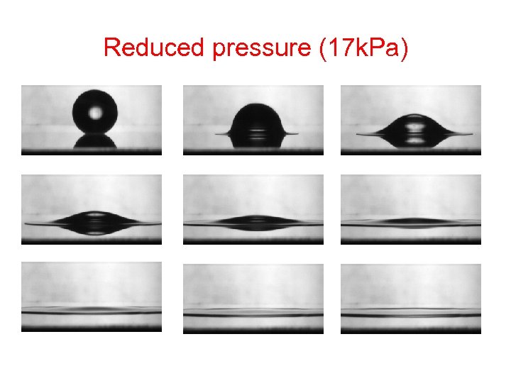 Reduced pressure (17 k. Pa) 