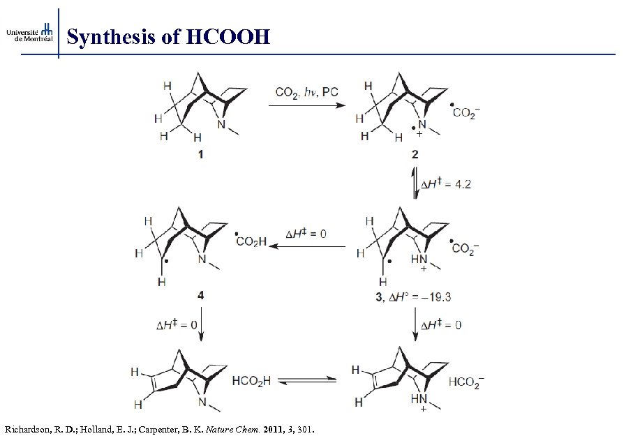 Synthesis of HCOOH Richardson, R. D. ; Holland, E. J. ; Carpenter, B. K.