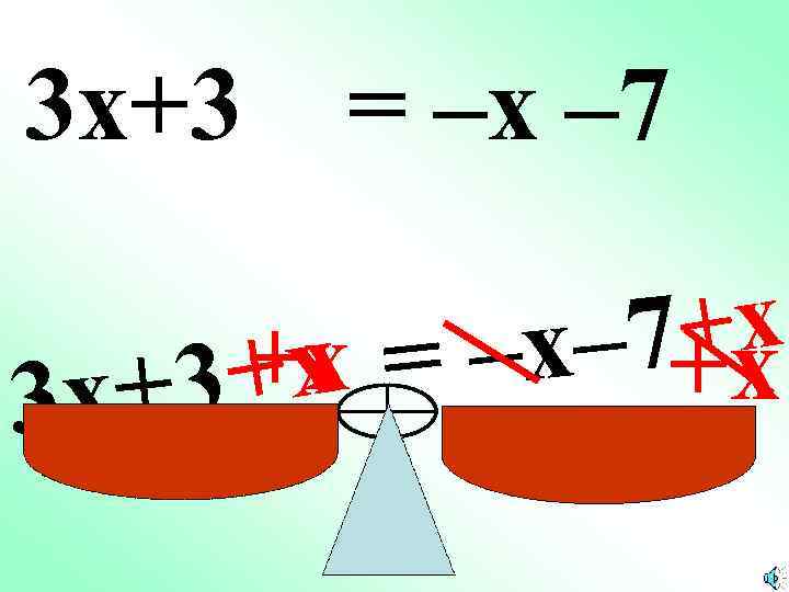 3 x+3 = –x – 7 +x –x– 7+x +x = +x x+3 3