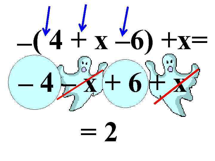 –( 4 + x – 6) +x= – 4–x+6+x =2 