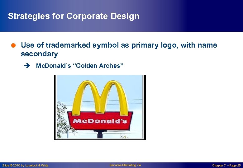 Strategies for Corporate Design = Use of trademarked symbol as primary logo, with name