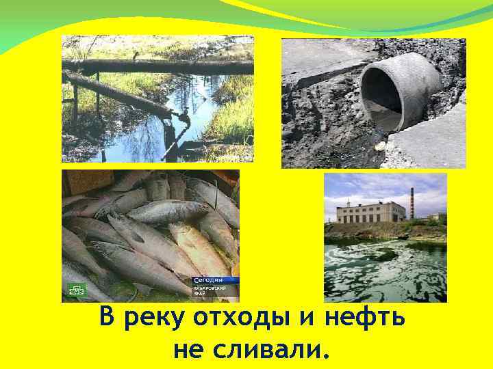В реку отходы и нефть не сливали. 
