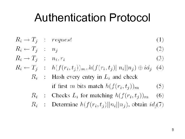 Authentication Protocol 5 