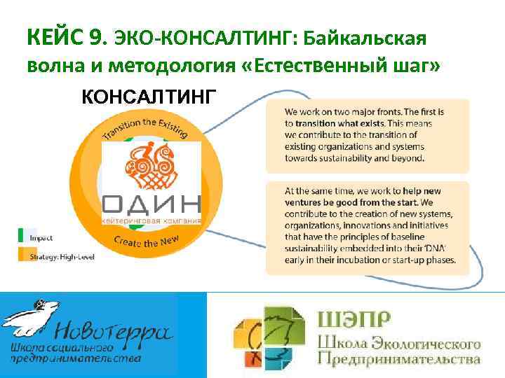 КЕЙС 9. ЭКО-КОНСАЛТИНГ: Байкальская волна и методология «Естественный шаг» КОНСАЛТИНГ 